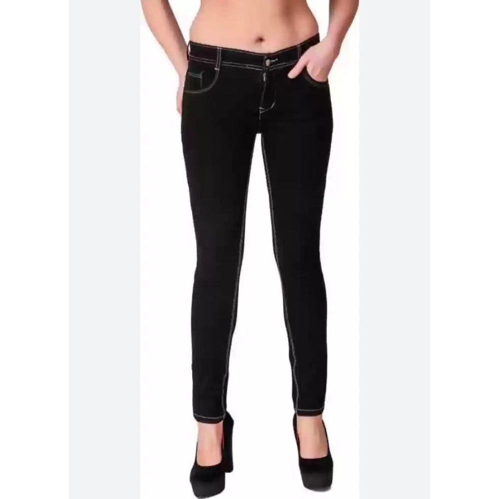 L'agence‎ Women's Jeans 24 Black Margot Mid Rise Skinny Pockets Stretchy Pockets